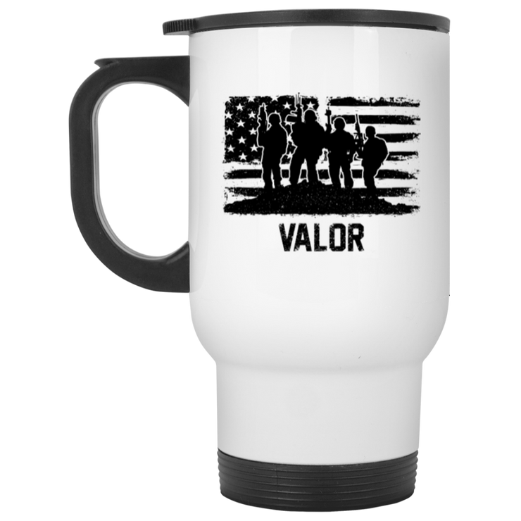 Valor White Travel Mug